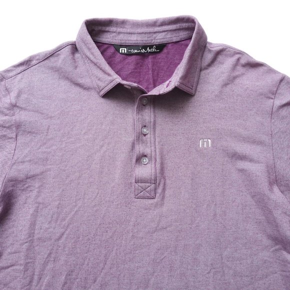 Travis Mathew Mens Polo Shirt Collared Short Sleeve Cotton Blend Purple Large - Picture 2 of 10